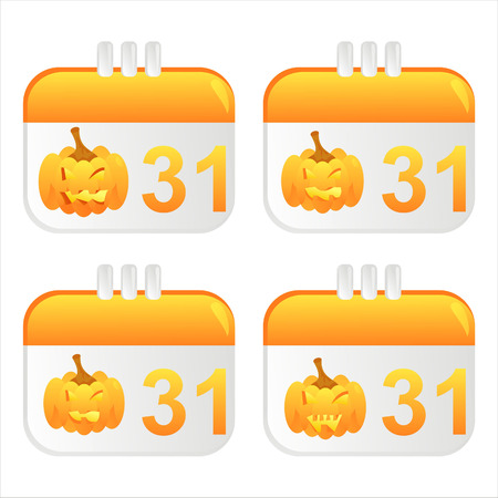 set of 4 halloween calendar iconsのイラスト素材