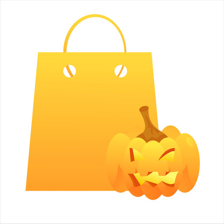 halloween shopping bagのイラスト素材