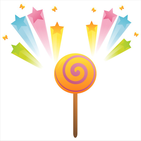 lollipop with star splashのイラスト素材