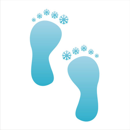 winter foot stepsのイラスト素材