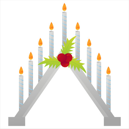 christmas candles  isolated on whiteのイラスト素材