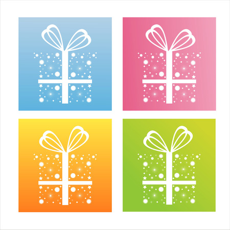 set of 4 abstract present backgroundsのイラスト素材