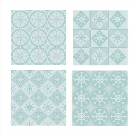 set of 4 cute winter patternsのイラスト素材