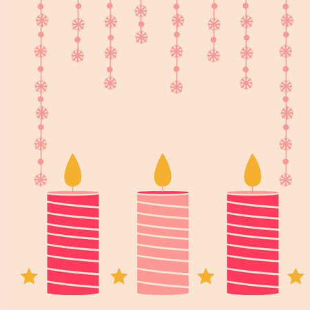 cute candles backgroundのイラスト素材