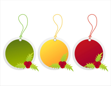 set of 3 christmas tagsのイラスト素材