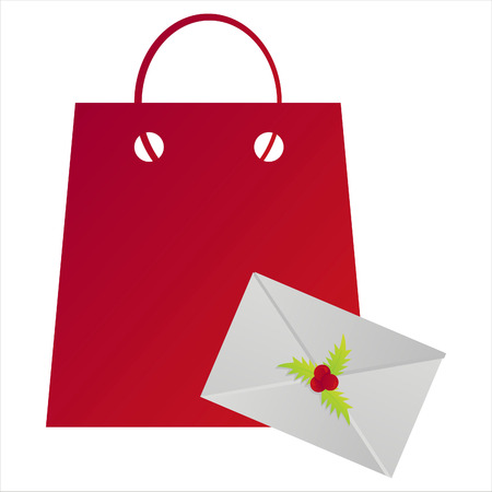 christmas shopping bagのイラスト素材
