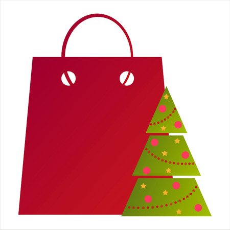 christmas shopping bagのイラスト素材