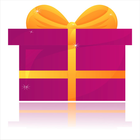 glossy present isolated on whiteのイラスト素材