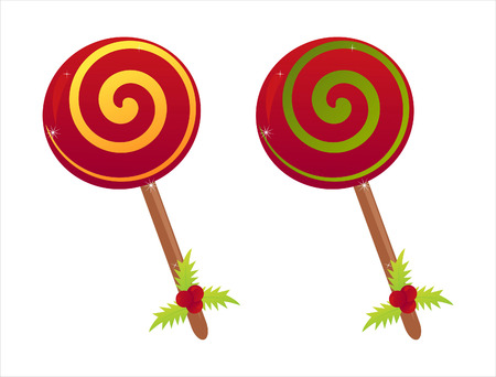 set of 2 christmas lollipopsのイラスト素材