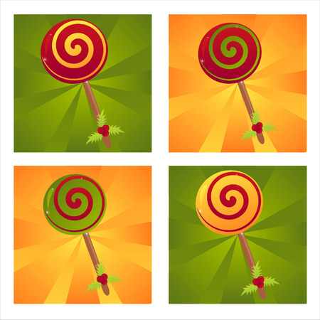  	set of 4 christmas lollipops backgroundsのイラスト素材