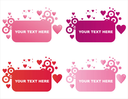  	set of 4 st. valentine's day framesのイラスト素材