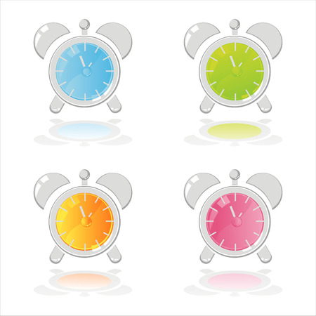 set of 4 colorful clocks iconsのイラスト素材