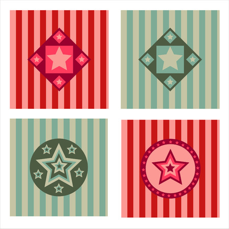 set of 4 cute stars backgroundsのイラスト素材
