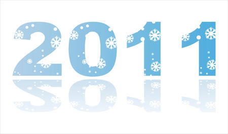 2011 decorated with snowflakesのイラスト素材