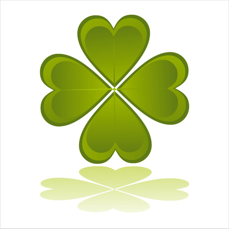 glossy clover isolated on whiteのイラスト素材