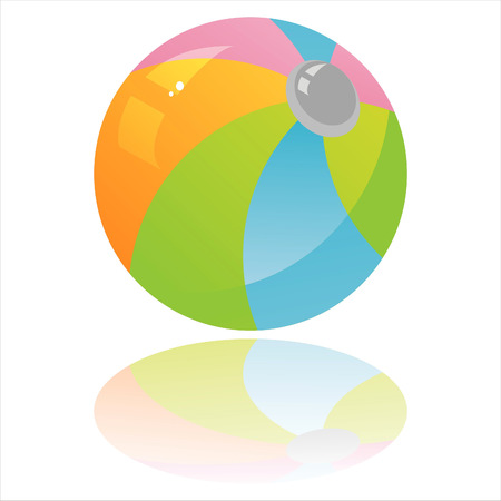colorful beach ball isolated on whiteのイラスト素材
