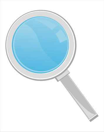 glossy magnifying glass isolated on whiteのイラスト素材