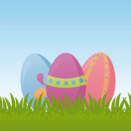 colorful easter backgroundのイラスト素材