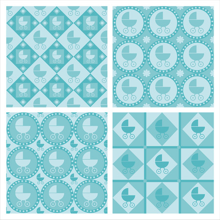 set of 4 cute baby arrival patternsのイラスト素材