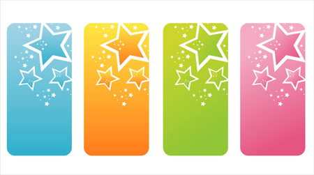 set of 4 colorful star bannersのイラスト素材
