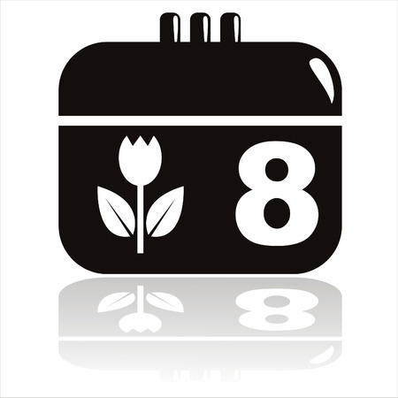 black 8th of march calendar iconのイラスト素材
