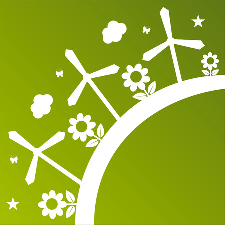 green ecological illustrationのイラスト素材