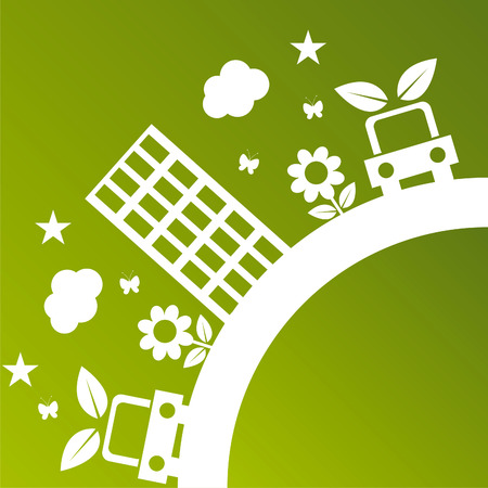 green ecological illustrationのイラスト素材