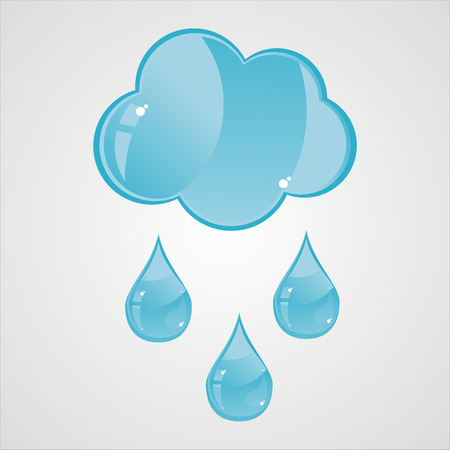 glossy rain icon over grey backgroundのイラスト素材