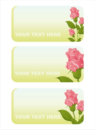 set of 3 beautiful roses bannersのイラスト素材