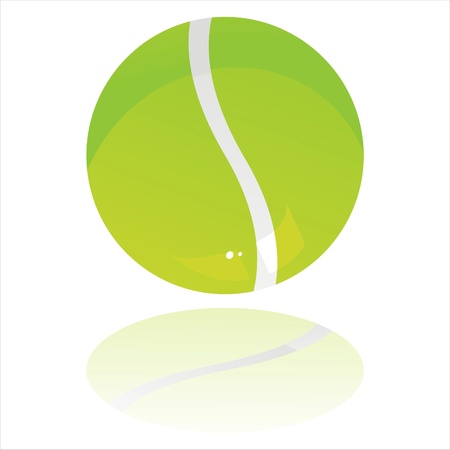 glossy tennis ball isolated on whiteのイラスト素材