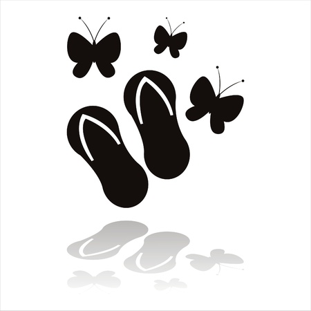 black summer shoes icon isolated on whiteのイラスト素材