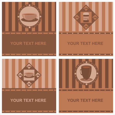 set of 4 cute coffee framesのイラスト素材