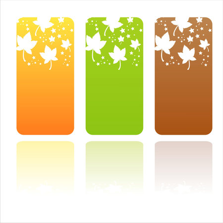 set of 3 colorful autumn bannersのイラスト素材
