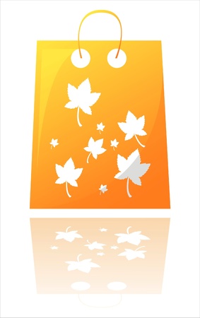 orange autumn shopping bagのイラスト素材