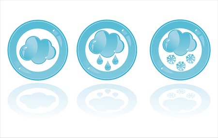 set of 3 glossy weather buttonsのイラスト素材
