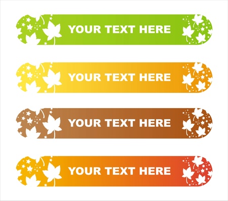 set of 4 colorful autumn bannersのイラスト素材