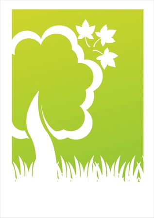 green autumn tree backgroundのイラスト素材