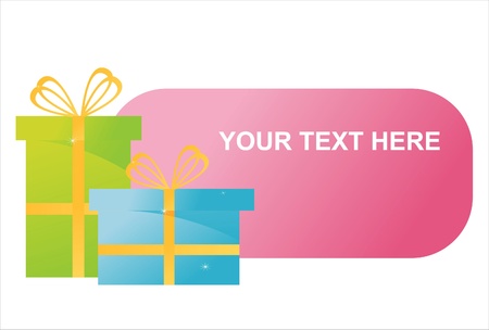 colorful birthday presents bannerのイラスト素材