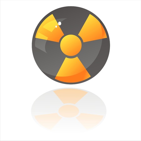 glossy nuclear sign isolated on whiteのイラスト素材