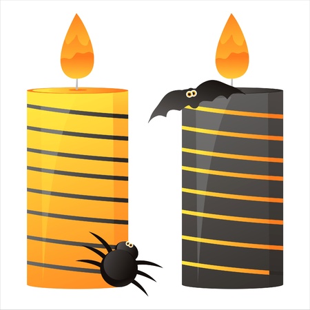  set of 2 halloween candlesのイラスト素材