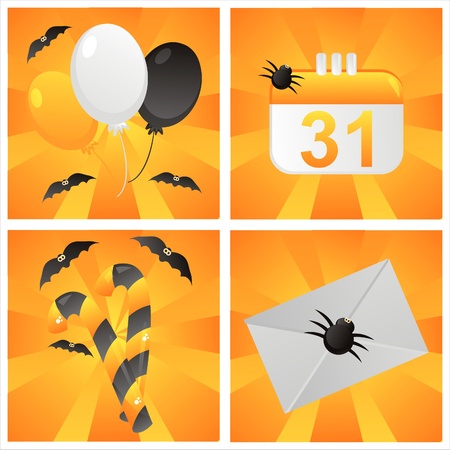  set of 4 halloween backgroundsのイラスト素材