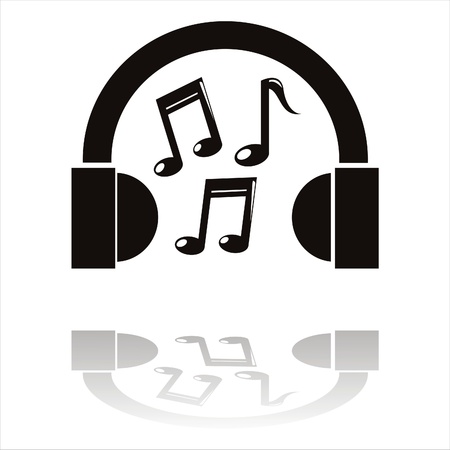 black headphones iconのイラスト素材