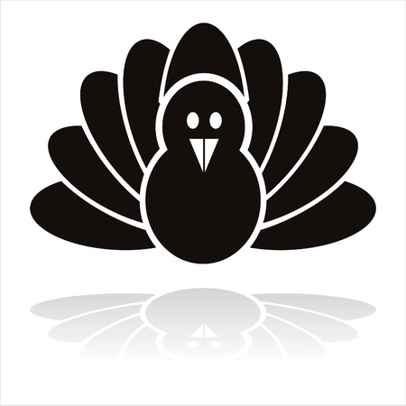 black turkey bird iconのイラスト素材