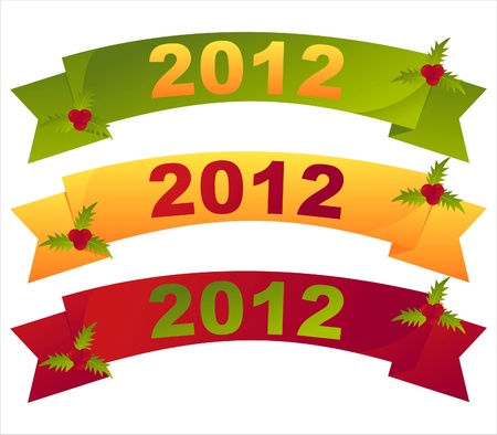 set of 3 colorful christmas ribbonsのイラスト素材