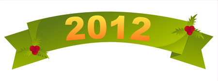 green christmas ribbonのイラスト素材