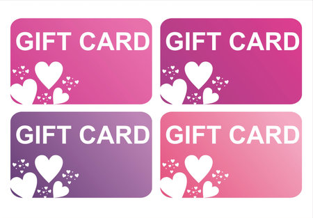 set of 4 st. valentine's day gift cards