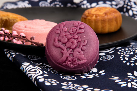 Traditional Chinese moon cakes for mid autumn festival