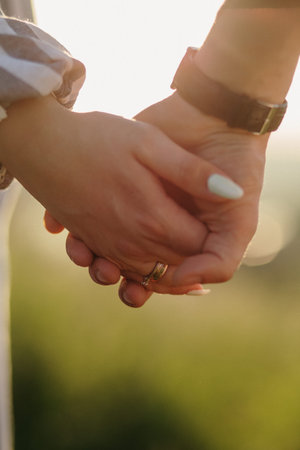 couple in love holding hands