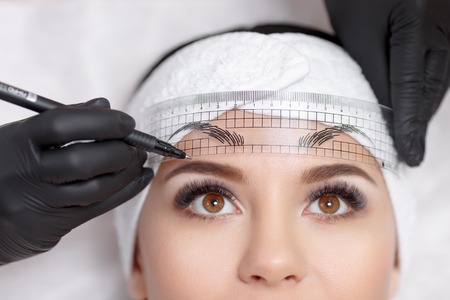 Permanent makeup eyebrows.の写真素材