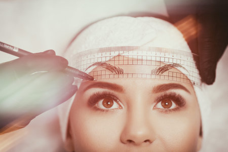 Permanent makeup eyebrows.